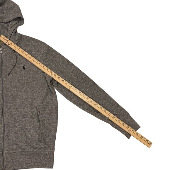 Polo Ralph Lauren Sweatshirt Hoodie Men Medium Gray Performance Full Zip Pockets - Picture 9 of 9